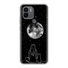 Чехол с рисунком кот на Xiaomi Poco C50 (Девушка с котом)
