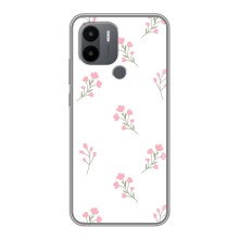 Чехол с розовым рисунком для Xiaomi Poco C50 (Розовые цветы)