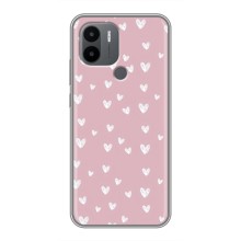 Чехол с розовым рисунком для Xiaomi Poco C50 (Сердечки на розовом)
