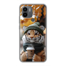 Печатный чехол «Зверята с кофе» для Xiaomi Poco C50 – Тигр с кофе