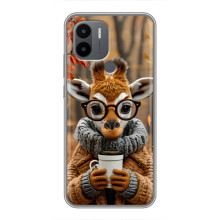 Печатный чехол «Зверята с кофе» для Xiaomi Poco C50 – Жираф с кофе