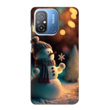 Чехлы на Новый Год Xiaomi POCO C55 (Снеговик праздничный)
