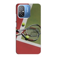 Чехлы с принтом Спортивная тематика для Xiaomi POCO C55 (Ракетки теннис)