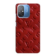 Текстурный Чехол Louis Vuitton для Поко С55 – Красный ЛВ