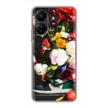 Брендновые Чехлы для Xiaomi POCO C65 - (PREMIUMPrint) (Nike цветы)