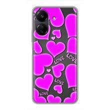 Чехлы для любимой на ПОКО С65 (VPrint) (Pink hearts)