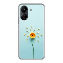 Чехлы с Цветами для Xiaomi POCO C65 (VPrint) (Желтый цветок)