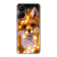 Чехлы с картинкой Лисички для Xiaomi POCO C65 (VPrint) (Лисичка в гирляндах)