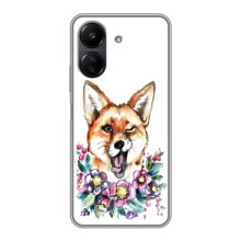 Чехлы с картинкой Лисички для Xiaomi POCO C65 (VPrint) (Веселая лисичка)