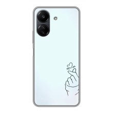 Чехлы (Знак сердечка) на Xiaomi POCO C65 (Сердце на голубом)