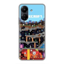 Чохол Майнкрафт на Xiaomi POCO C65 (AlphaPrint) Minecraft (фон Minecraft)