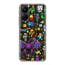 Чохол Майнкрафт на Xiaomi POCO C65 (AlphaPrint) Minecraft (Колаж Майнкрафт)