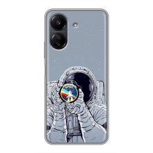 Чехол NASA для Xiaomi POCO C65 (AlphaPrint) (Космонавт фото)