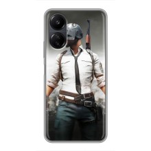 Силиконовый чехол с картинкой "Герой Pubg" на Xiaomi POCO C65 (Пабг)