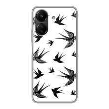 Чехол с птицами на Xiaomi POCO C65 (VPrint) (Ласточки)