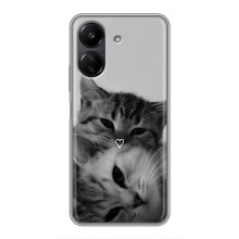 Чехол с рисунком кот на Xiaomi POCO C65 (Пара котов)