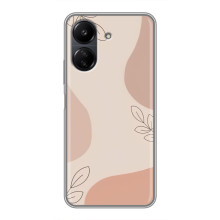 Чехол цветочный дизайн для Xiaomi POCO C65 – Коричневый фон