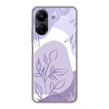 Силиконовый чехол с принтом в цветах на Xiaomi POCO C65 – Фиолетовый дизайн