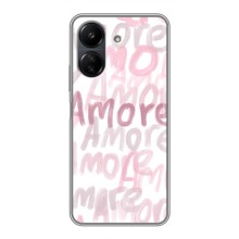 Чехол с розовым рисунком для Xiaomi POCO C65 (Любовь)