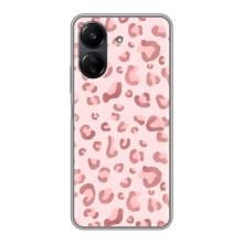 Чехол с розовым рисунком для Xiaomi POCO C65 (Розовый леопард)