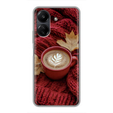 Чехол с уникальным дизайном «Осень с кофе» для Xiaomi POCO C65 – Кофе на пледе