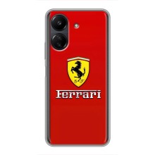 Силиконовый бампер с картинкой машины на Xiaomi POCO C65 (Ferrari Logo)