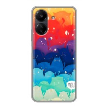 Силиконовый чехол с котиком для Xiaomi POCO C65 (Mew)