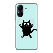 Силиконовый чехол с котиком для Xiaomi POCO C65 (Падающий кот)