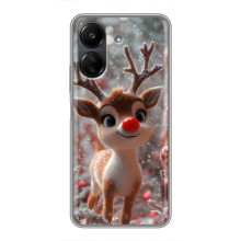 Яркий чехол для Xiaomi POCO C65 с Зимними Оленятами