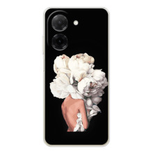 Чехлы (ART) Цветы на Xiaomi Poco C71 (VPrint) (Білі квіти)