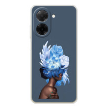 Чехлы (ART) Цветы на Xiaomi Poco C71 (VPrint) (Квіти на голові)