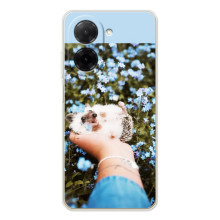 Чехлы с изображением разных животных для Xiaomi Poco C71 (Ежик на руках)