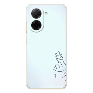 Чехлы (Знак сердечка) на Xiaomi Poco C71 – Сердце на голубом