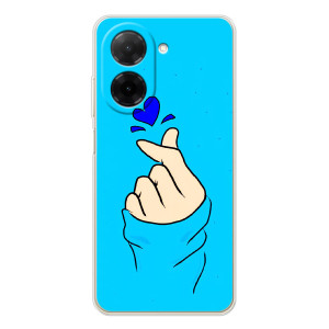 Чехлы (Знак сердечка) на Xiaomi Poco C71 – Сердце на синем