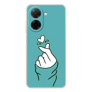Чехлы (Знак сердечка) на Xiaomi Poco C71 – Сердечко на бирюзовом