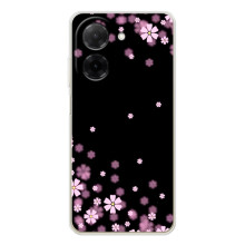 Чохол для Поко С71 - з принтом (Дизайнерські) (AlphaPrint) (Квіти маленькі)