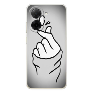 Чехол с принтом для Xiaomi Poco C71 (AlphaPrint - Знак сердечка)