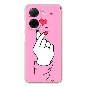 Чехол с принтом для Xiaomi Poco C71 (AlphaPrint - Знак сердечка)