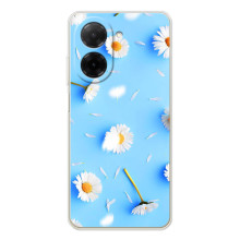Чохол з Квітами для Xiaomi Poco C71 (ромашки на блакитному)