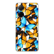Чохол з принтом для Поко С71 - (Прикольні) (AlphaPrint) (Яскраві метелики)