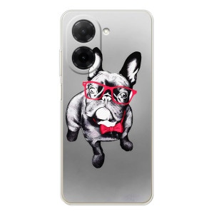 Чехол (ТПУ) Милые собачки для Xiaomi Poco C71 – Бульдог в очках