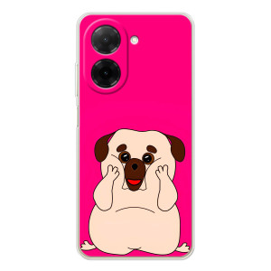Чехол (ТПУ) Милые собачки для Xiaomi Poco C71 – Веселый Мопсик