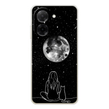 Чохол з малюнком кіт на Xiaomi Poco C71 (Дівчина з котом)