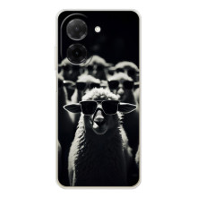 Чохол з принтом стильні тварини для Поко С71 – Овечка в окулярах