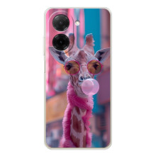 Чохол з принтом стильні тварини для Поко С71 – Стильна жирафа