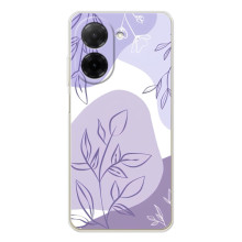 Силконовий чохол з принтом в квітах на Xiaomi Poco C71 – Фіолетовий дизайн