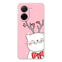 Новогодние Чехлы для Поко С71 (VPrint) (Зимний кот)