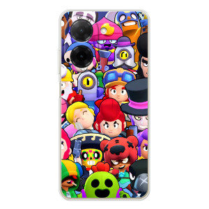 Силиконовый Чехол на Xiaomi Poco C71 с картинкой Brawl Stars – Персонажи
