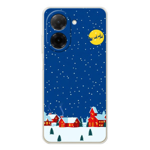 Силиконовый бампер на рождество для Xiaomi Poco C71 (Город в снегу)