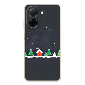 Силиконовый бампер на рождество для Xiaomi Poco C71 (Город зимний)